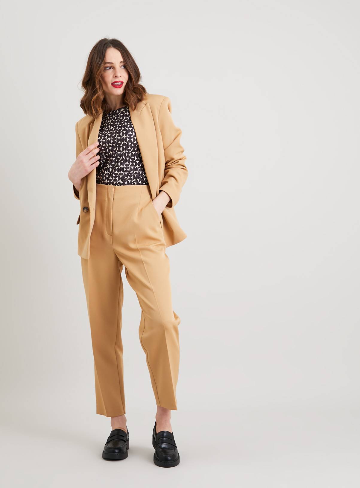 Light Brown High Waisted Tapered Coord Trousers - 10 - Image 2